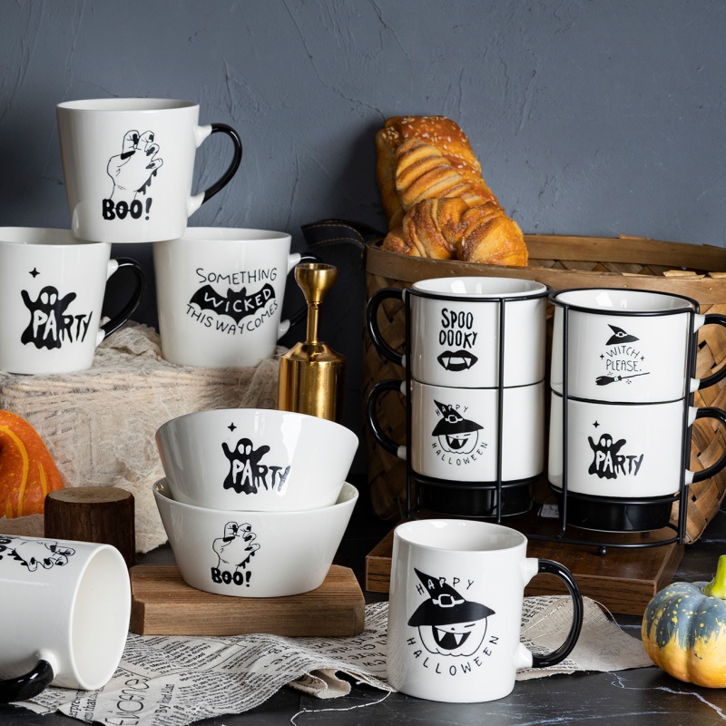 Halloween themed cartoon breakfast set