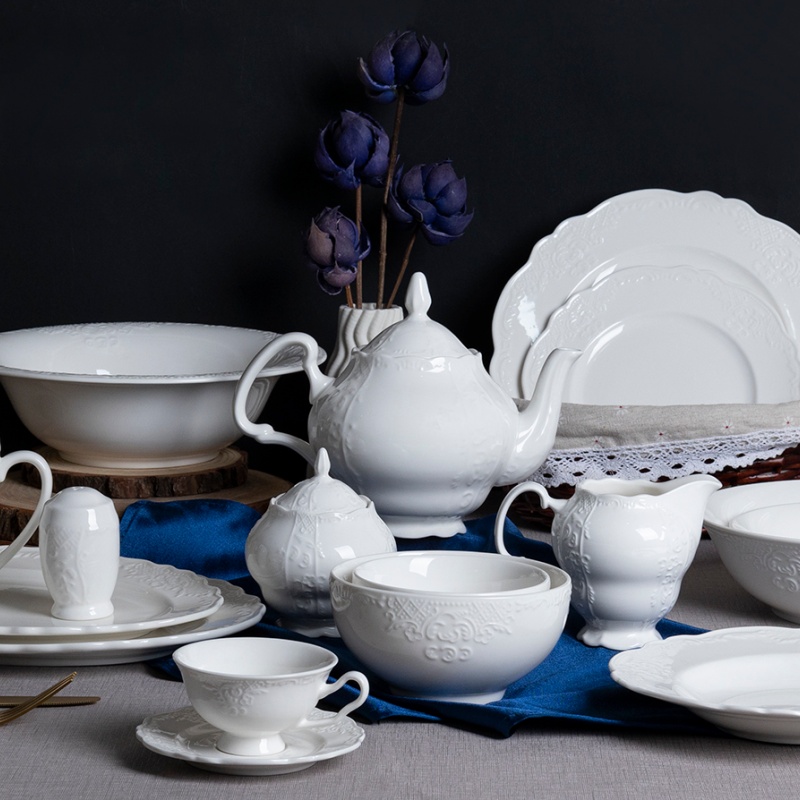 Classic New Bone China Ceramic Tableware Set for Traditional Dining