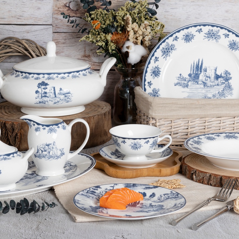 Luxury New Bone China Ceramic Dinner Set for Elegant Table Arrangements