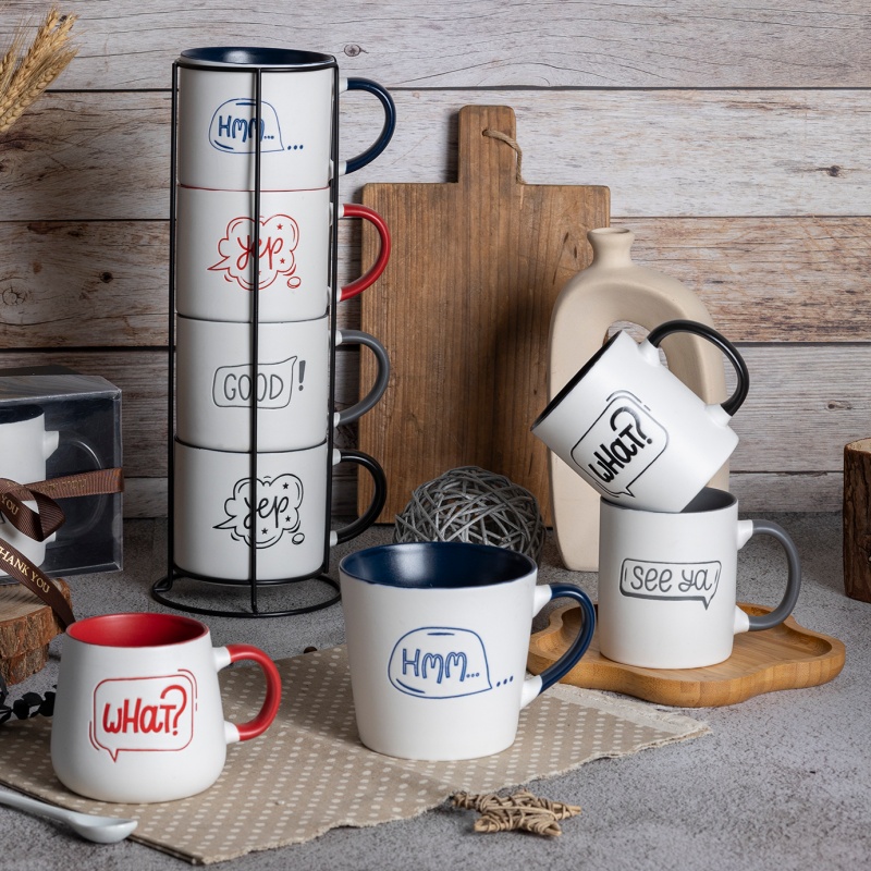 Nordic Minimalist Ceramic Mug Set Multicolor Mix Tapered and Round Cups Home Office Coffee Mug