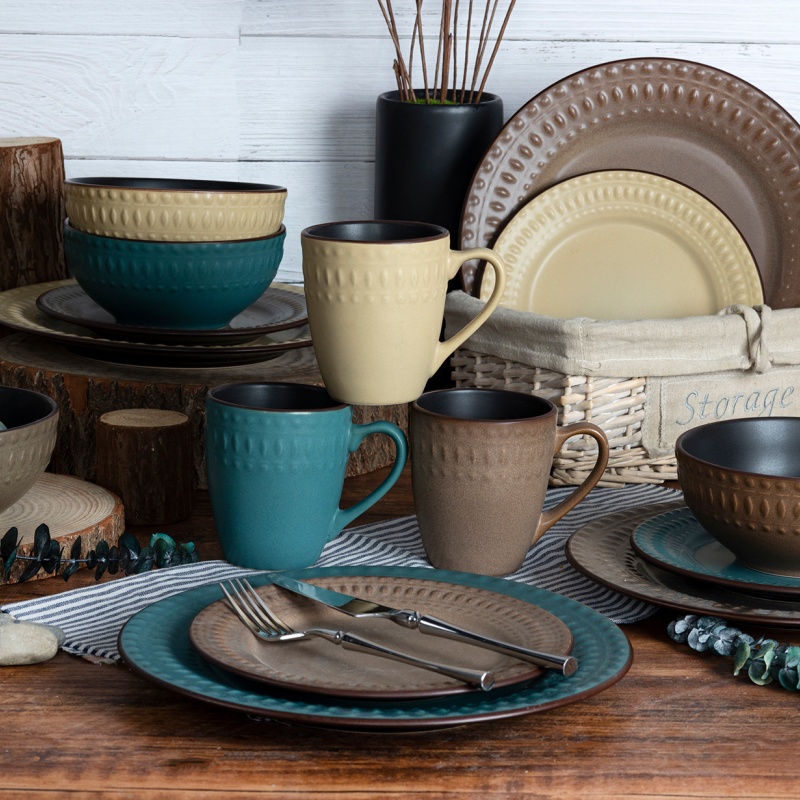 Elegant Stoneware Ceramic Tableware Dinner Set for Home Use