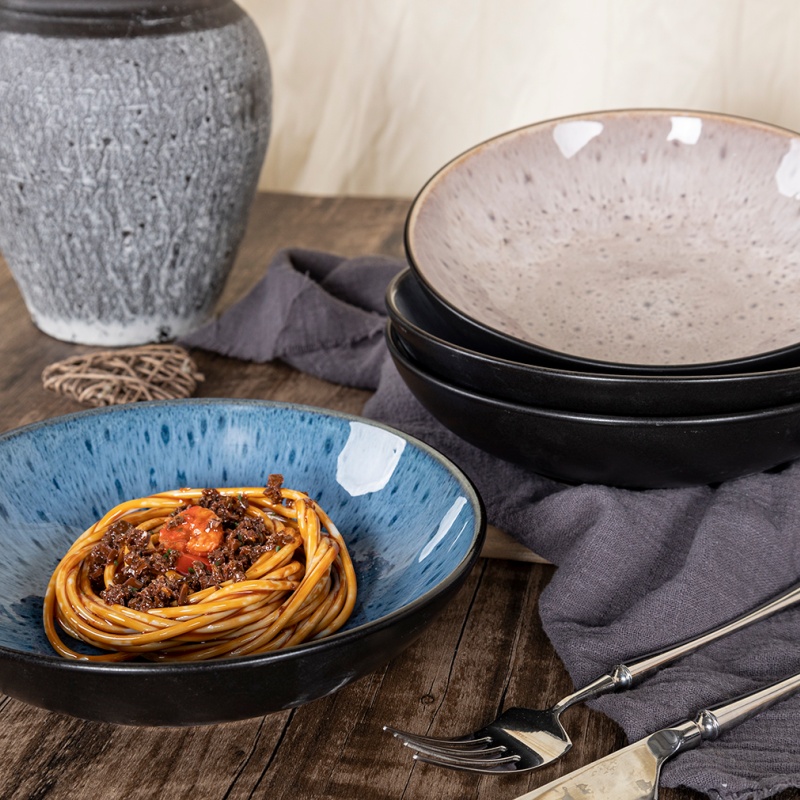 Stoneware Ceramic Tableware Dinner Set with Rustic Design
