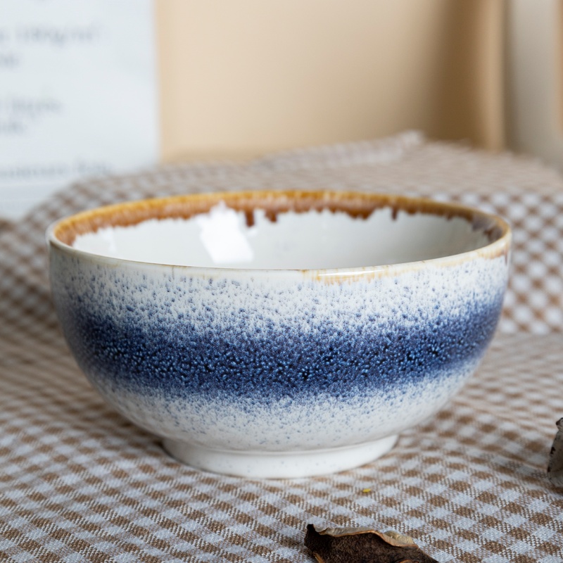 Gradient glazed ceramic bowl household breakfast bowl salad bowl household breakfast bowl