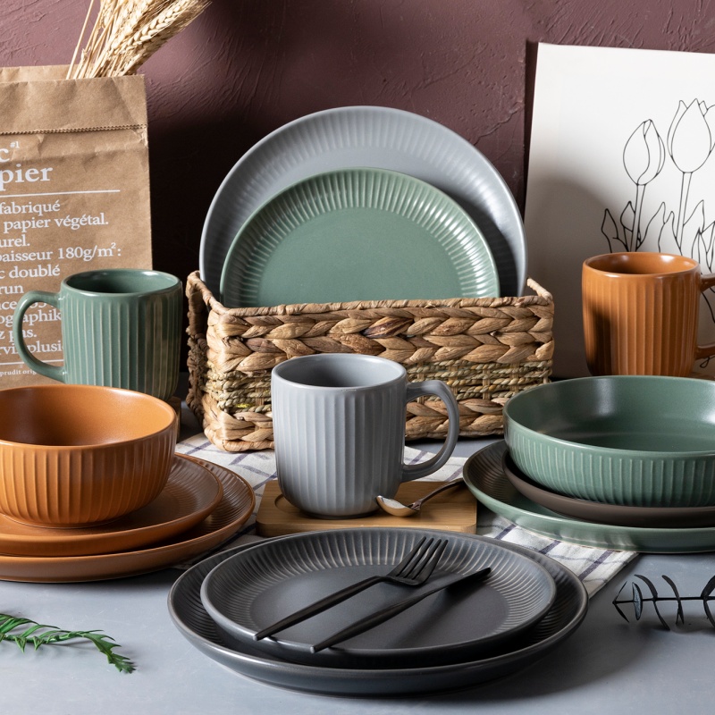 Stoneware Ceramic Tableware Dinner Set for Minimalist Home Decor