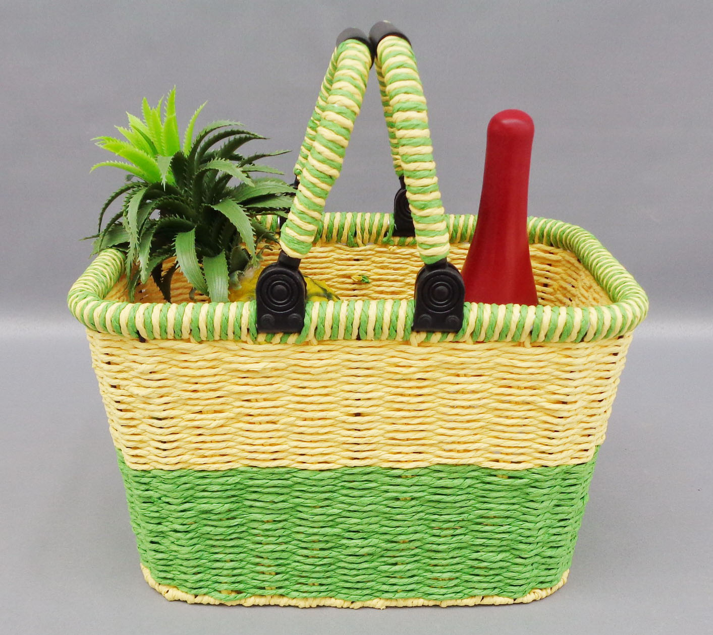 Aluminum frame,paper weave shopping basket
