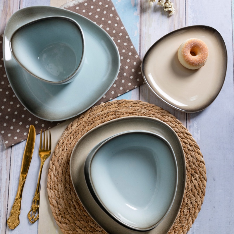 Stoneware Ceramic Tableware Dinner Set with Rustic Charm