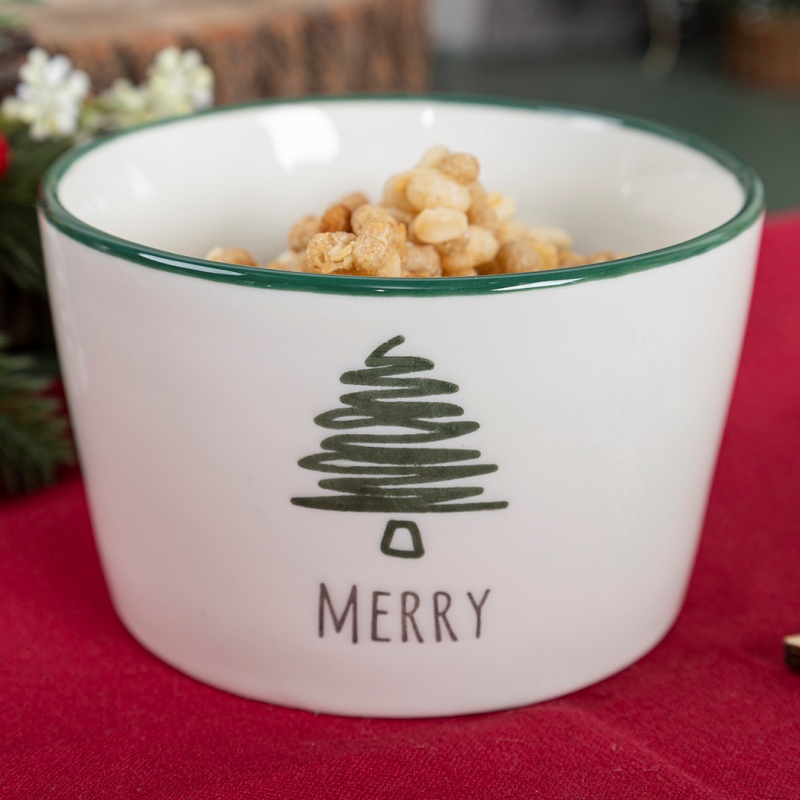 Wholesale 11cm Ceramic Rice and Snack Bowl with Festive Christmas Decoration Elegant Ceramic Cups