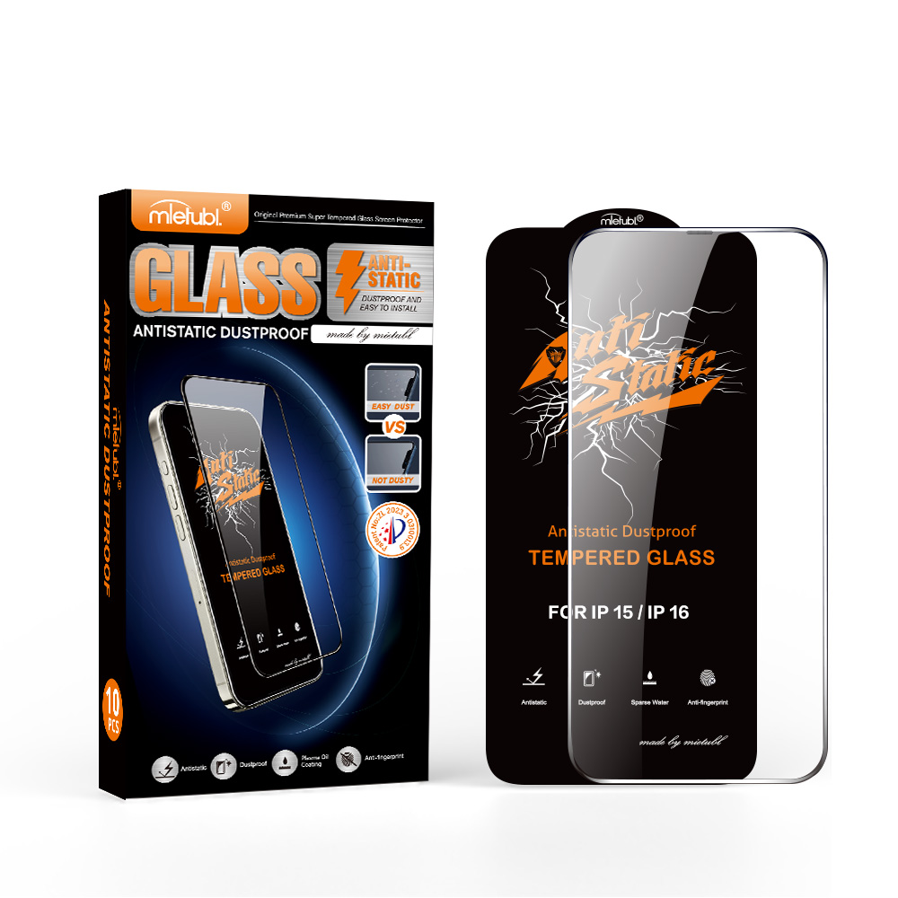 Antistatic tempered glass