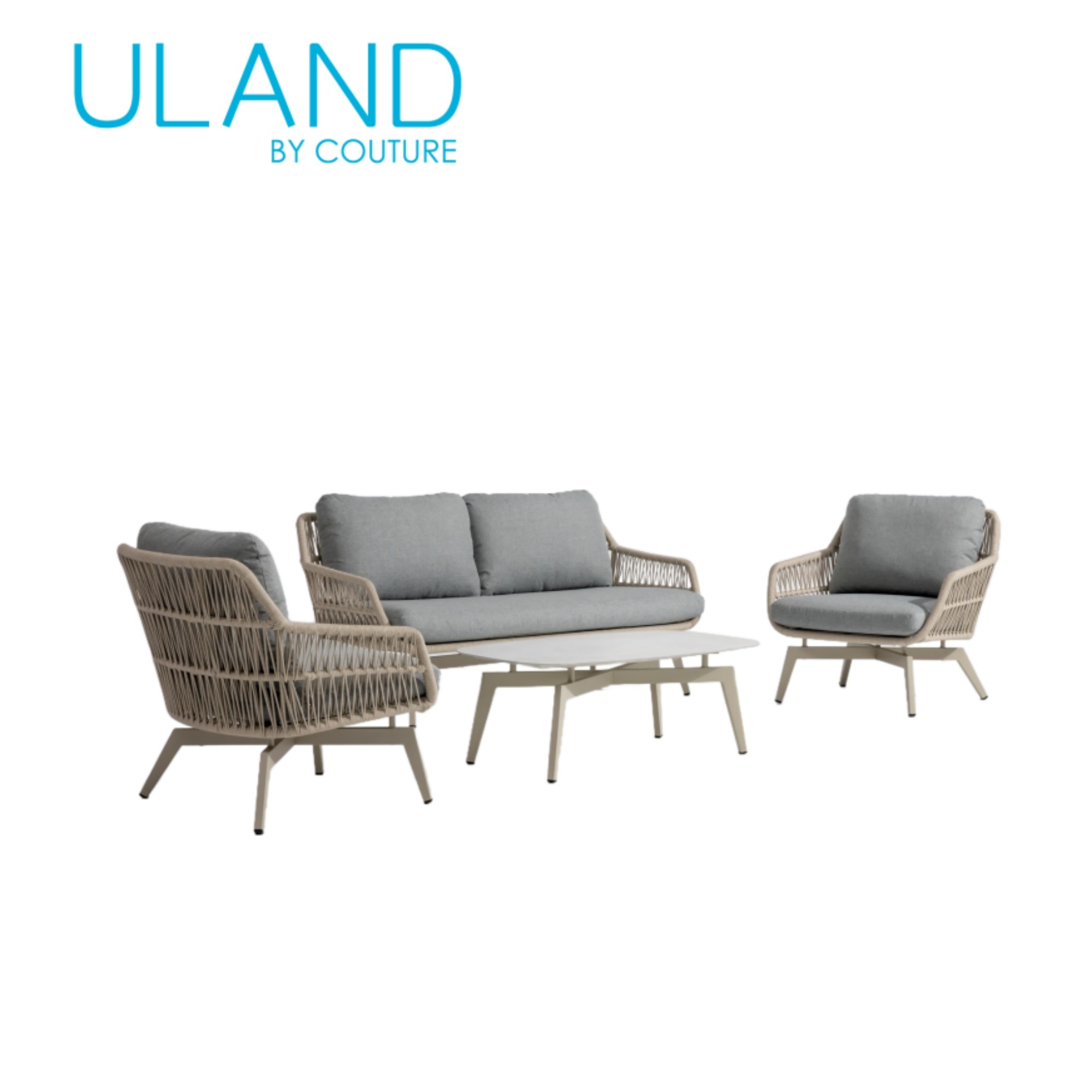 LUNA Alum rope sofa 4pcs set, K/D