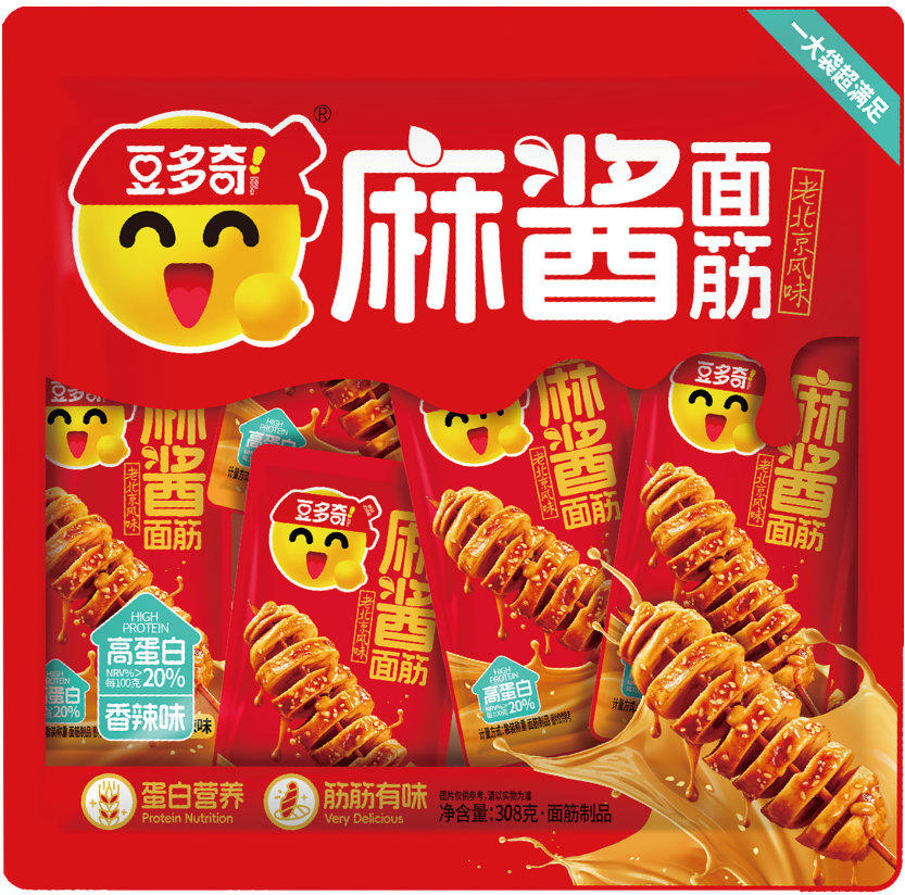 Douduqi* 308g Quantitative Sesame Paste Gluten - Spicy Flavor