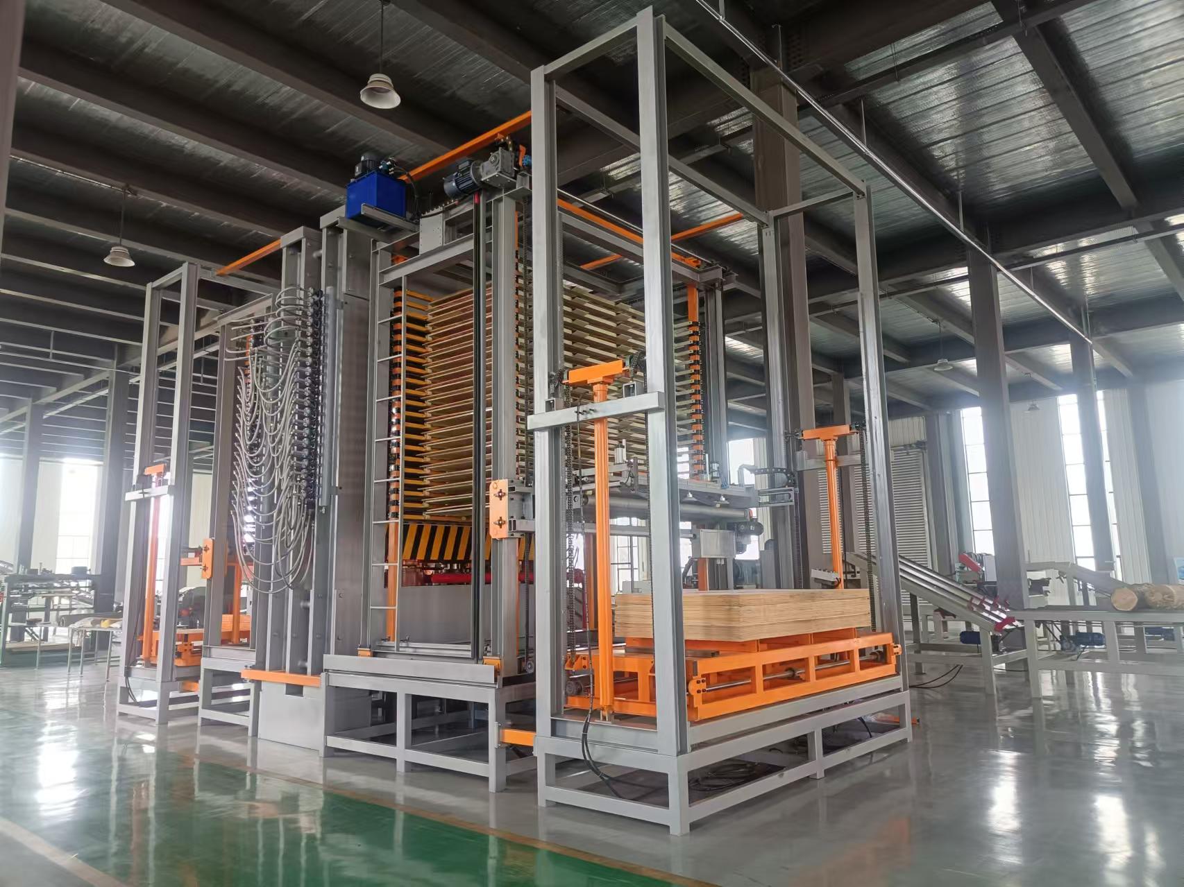 Full automatic plywood hot press production line