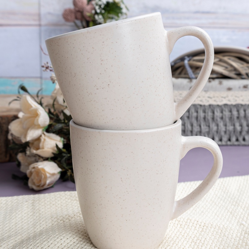 12oz Mug，inside Shinny Finish And Outside Matte Finish With Inglazed Speckles