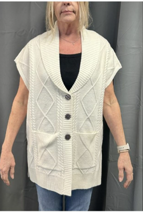 Shawl Collar Cable Sweater Vest