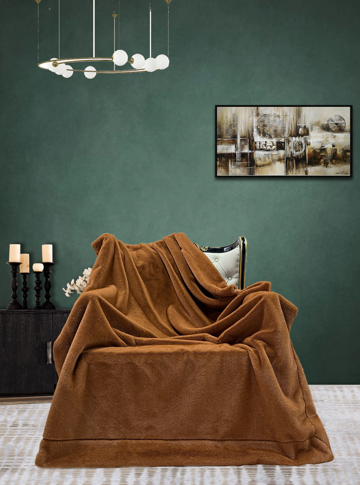 polyester fur throw