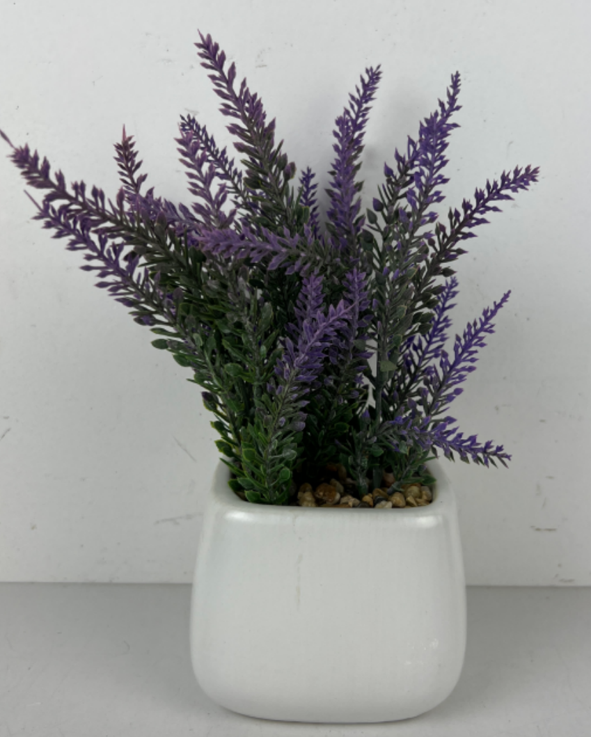Artificial lavender potted