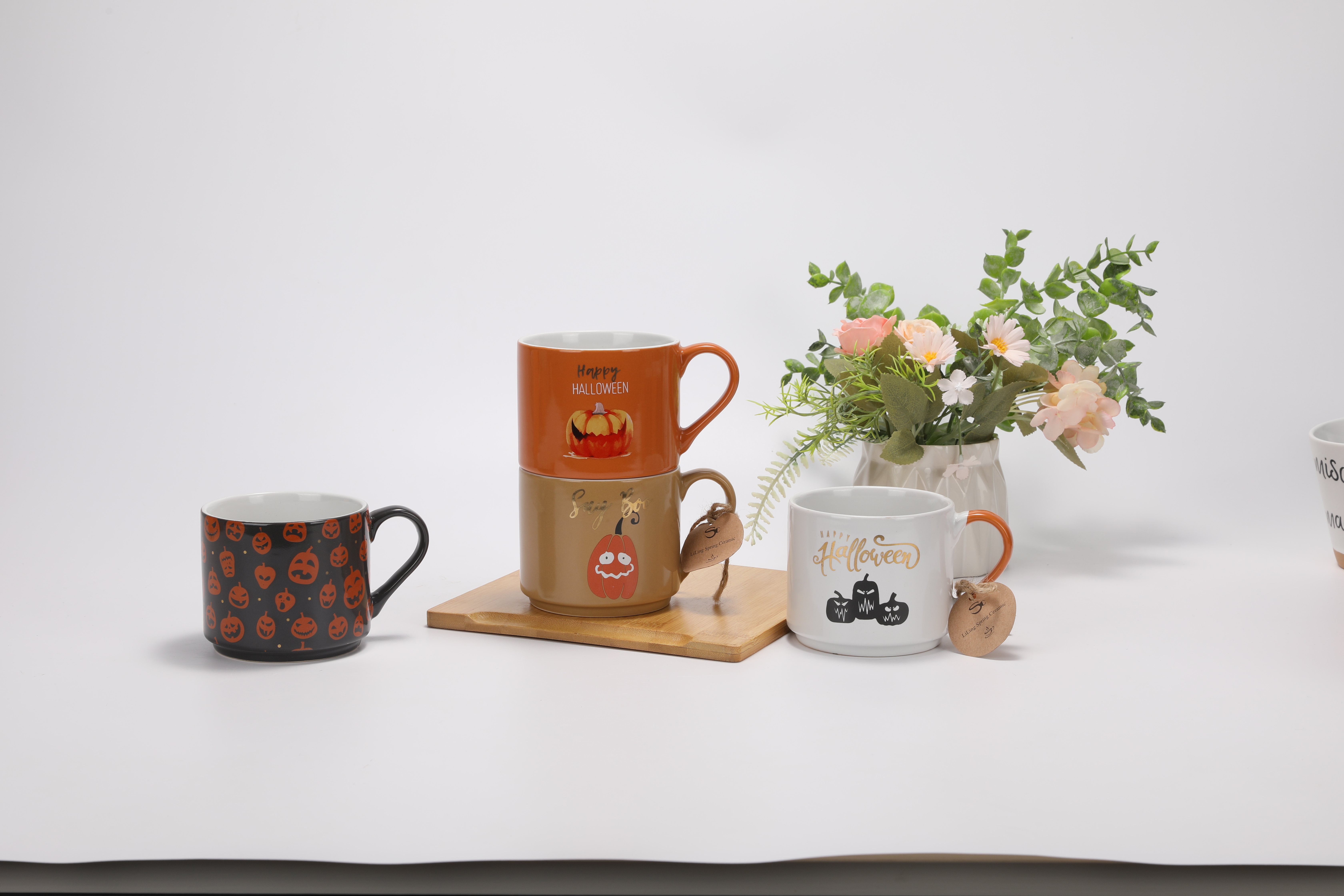 LilingSpringCeramic Mug Halloween drink stackable