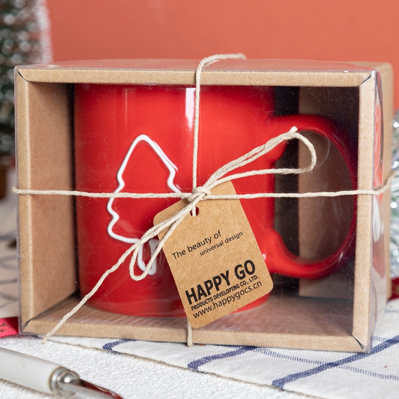 Best-Selling Christmas Gift Box Ceramic Mug – Minimalist Festive Mug, Hot Holiday Gift Choice