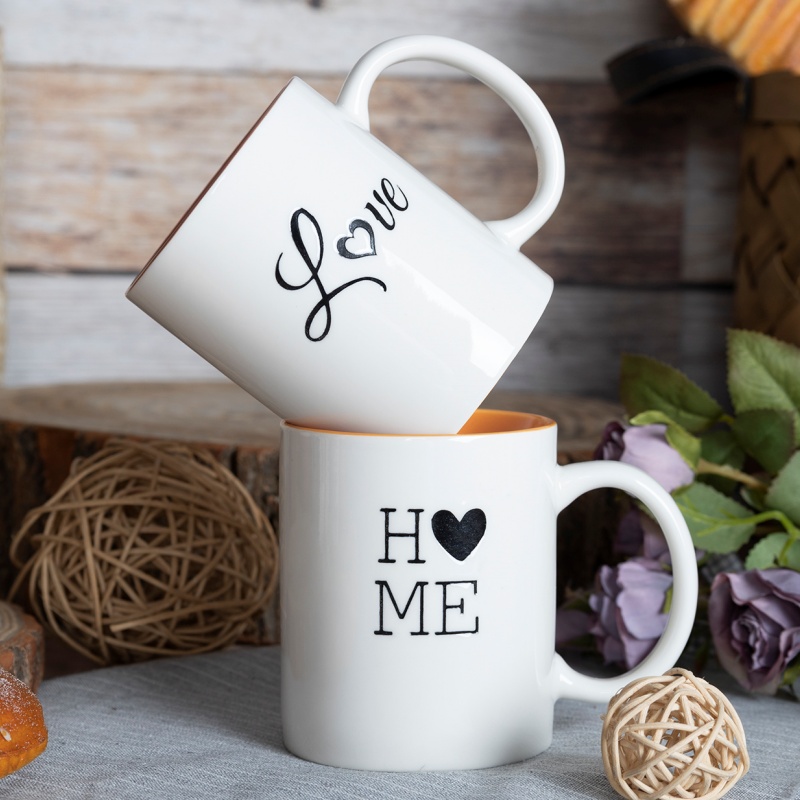 11OZ Two-Tone Inner Glaze Ceramic Mug – Nordic Style Daily Use Coffee Cup
