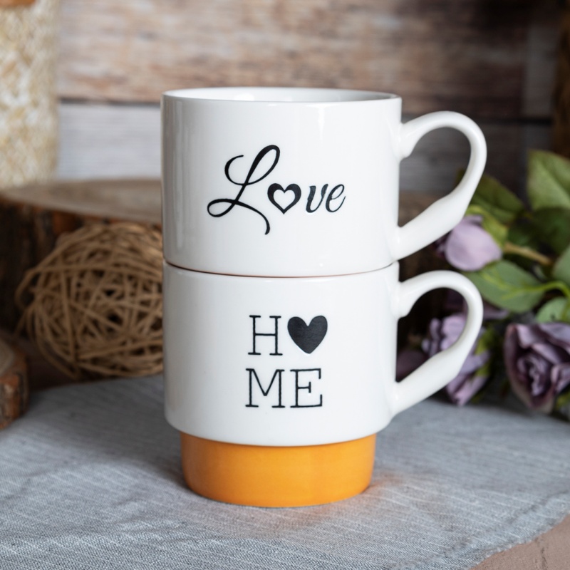 Large Capacity Stackable Ceramic Mug Set – Modern Home Style Coffee & Tea Cups