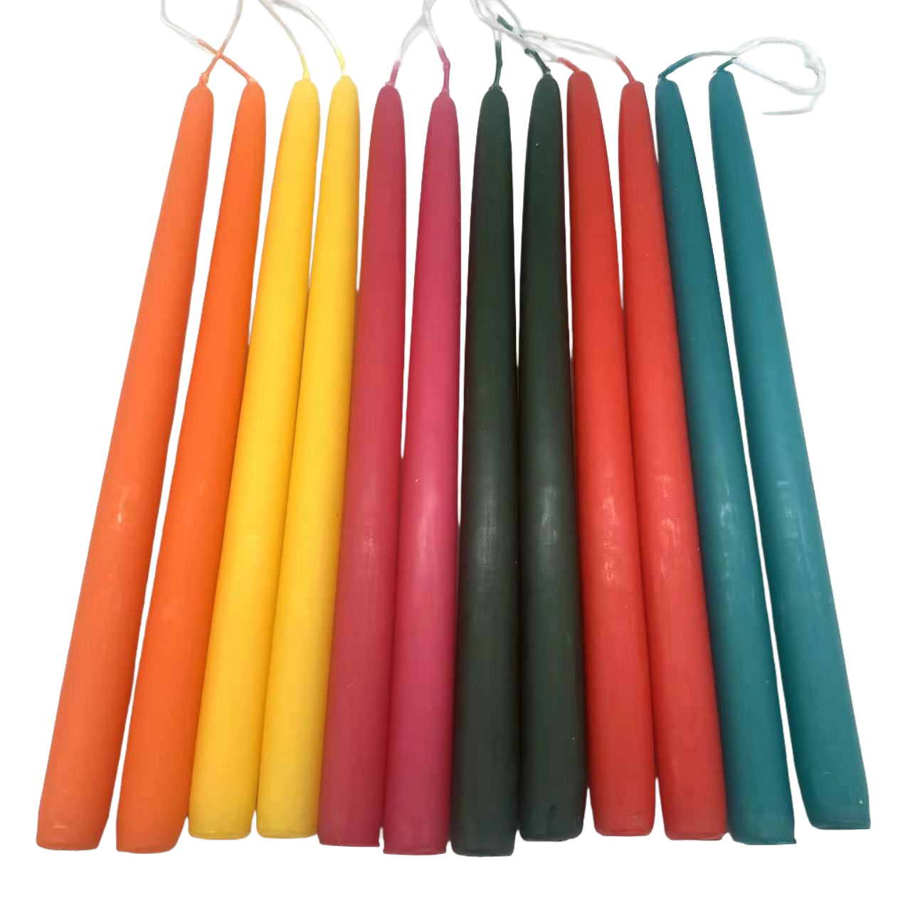 Festival Decorative Colored Taper Candles Lighting Smokeless Unscented Long Taper Candle