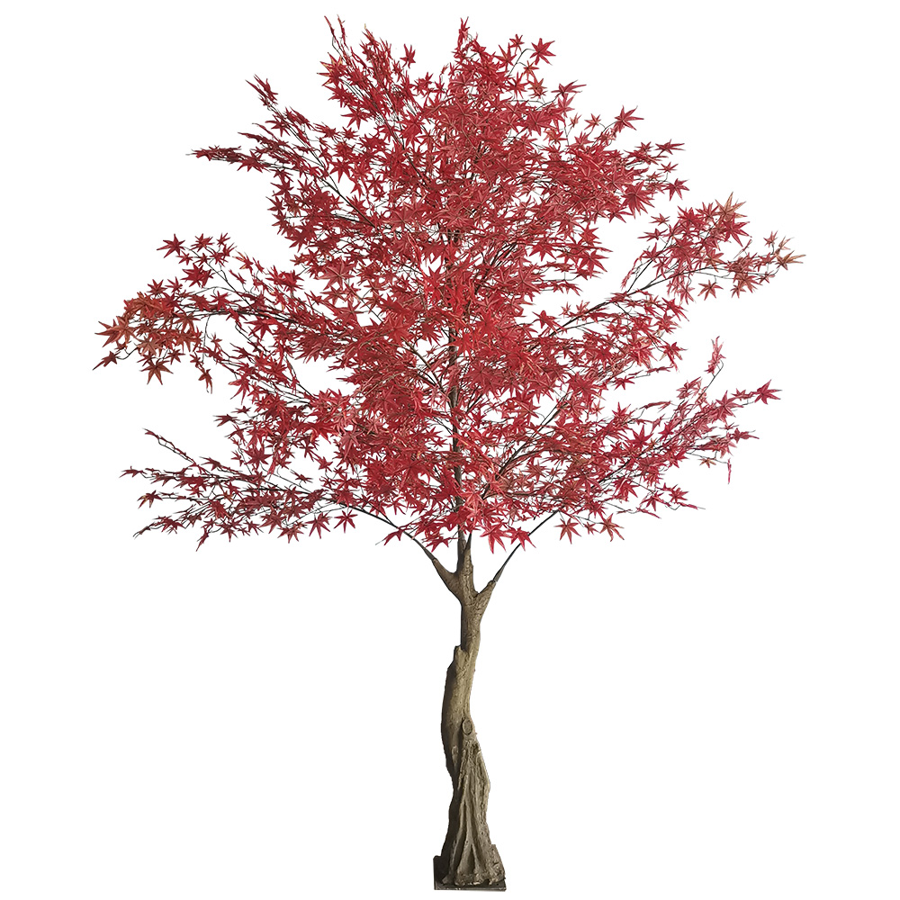 Japanese Artificial Near Natural Autumnal Plants Tree Fake Indoor Outdoor Red Maple Leaf Trees