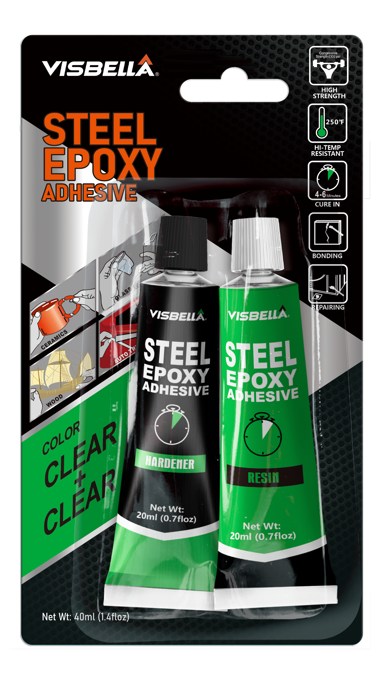 Epoxy AB Glue 20ml+20ml(clear+clear)