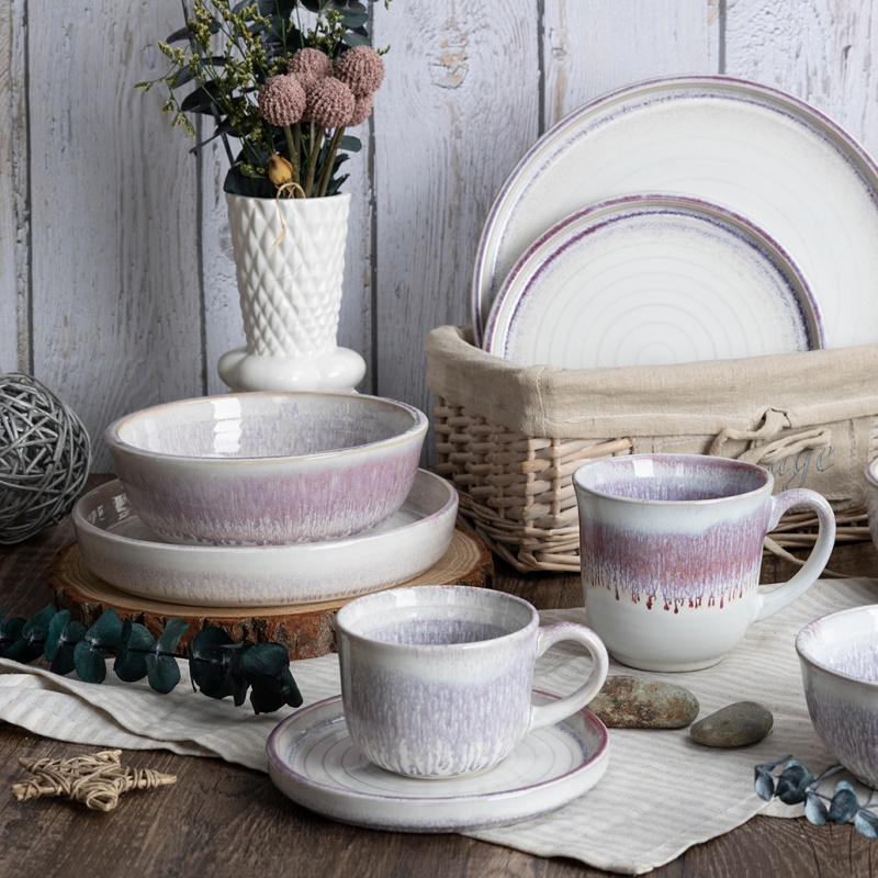 Happy Go 16pcs Dinner Set (25.8cm Plate,20cm Plate,16.3cm Bowl, 14oz Mug Each 4 Pcs)