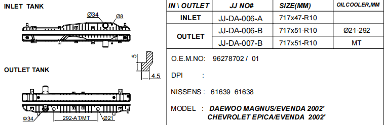 Radiator Plastic Tank