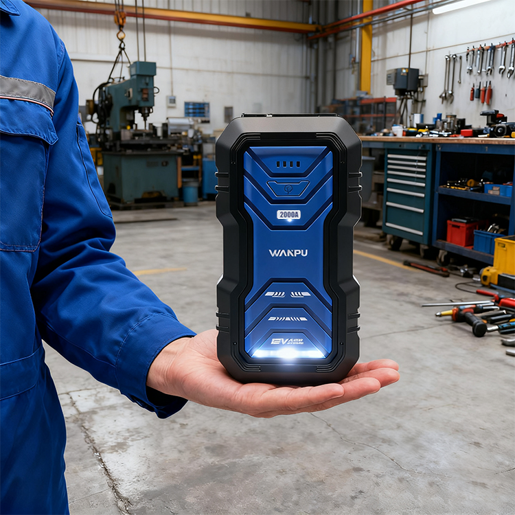 Custom Logo Type S Jump Starter with Portable Power Bank & LED Light for Trucks & Motorcycles