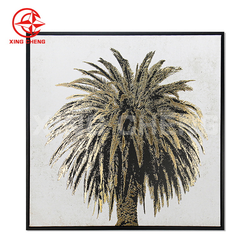 XINGCHENG wholesale modern scenery canvas prints with foil abstract tree wall ps frame decoration