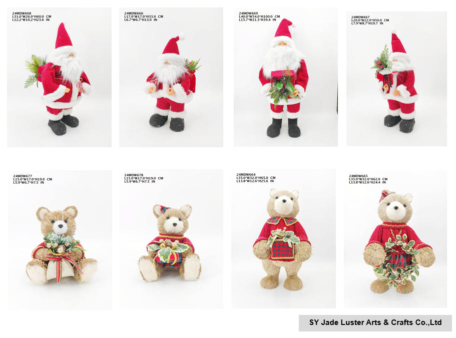 Sy Jade Luster Christmas Santa, Snowman