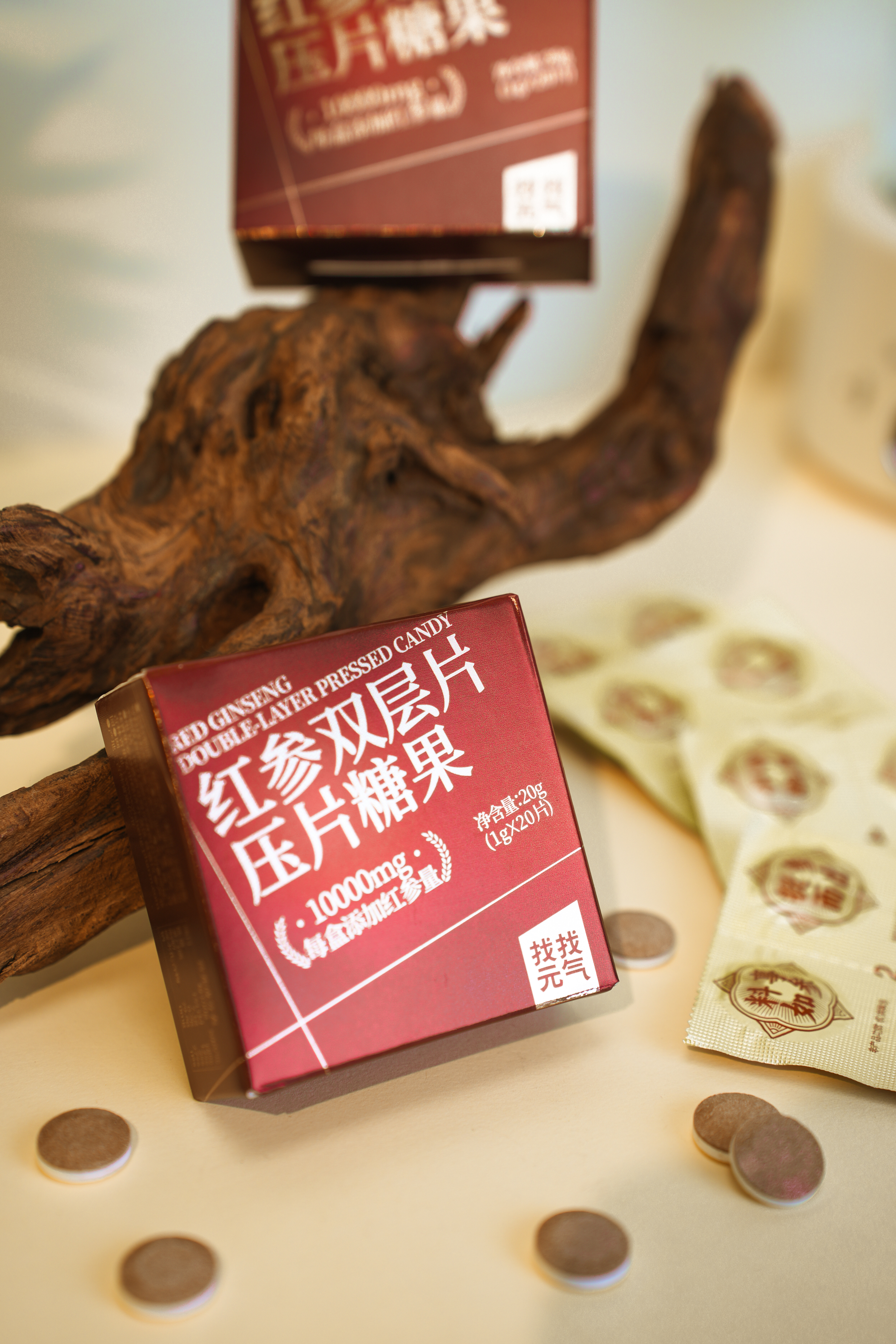 Red Ginseng Double-Layer Compressed Candy