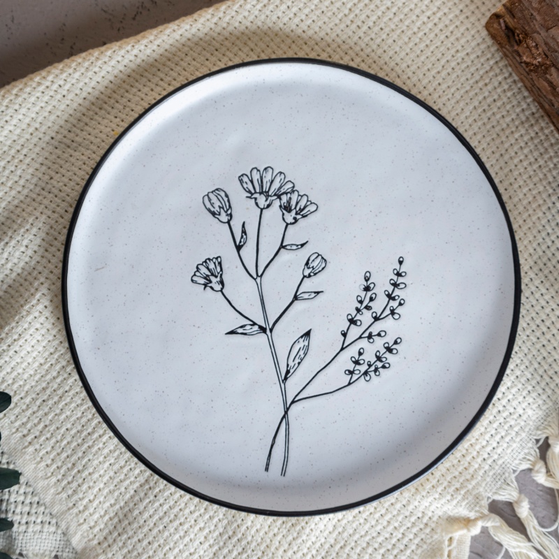 Happy Go 21cm Salad Plate Silk Screen With Speckles