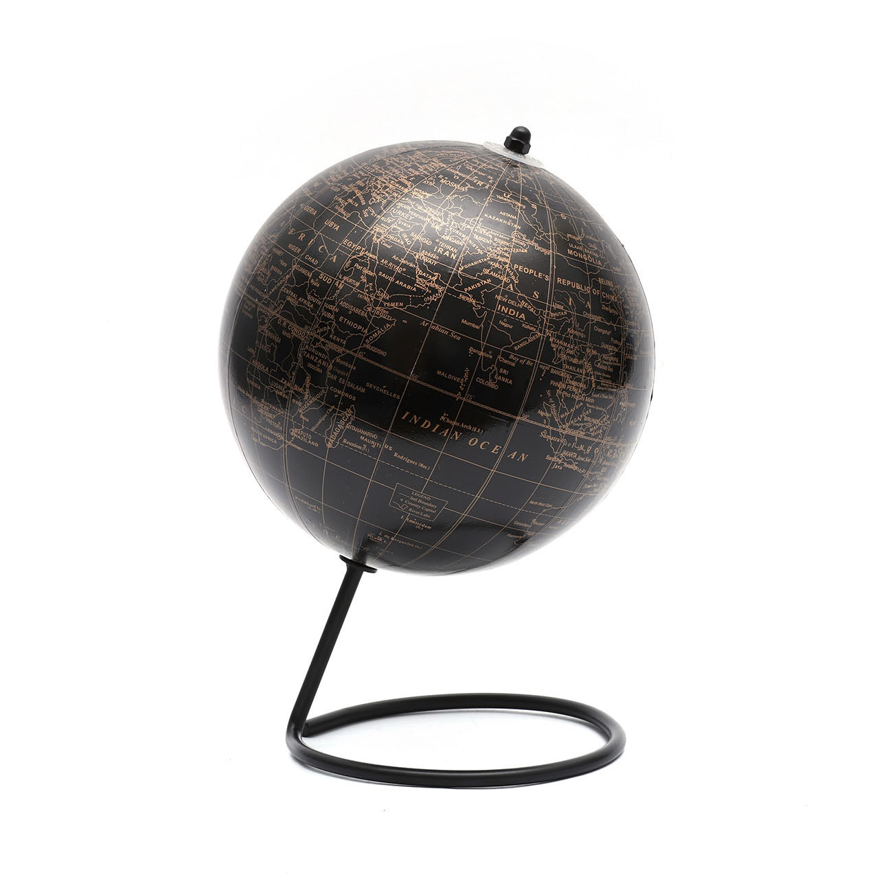 18.2cm Black Golden English Goble with Metal line base