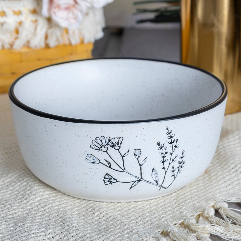 Happy Go 15cm(22oz) Soup Bowl Silk Screen With Speckles