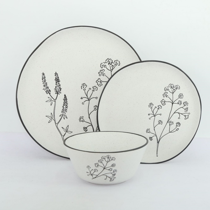 Happy Go 18pcs Dinner Set In Color Box 27cm Plate, 21cm Plate, 15cm Bowl, Each 6 Pcs