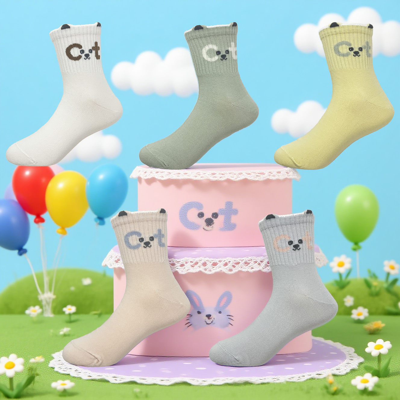 Children's cartoon multi-color socks