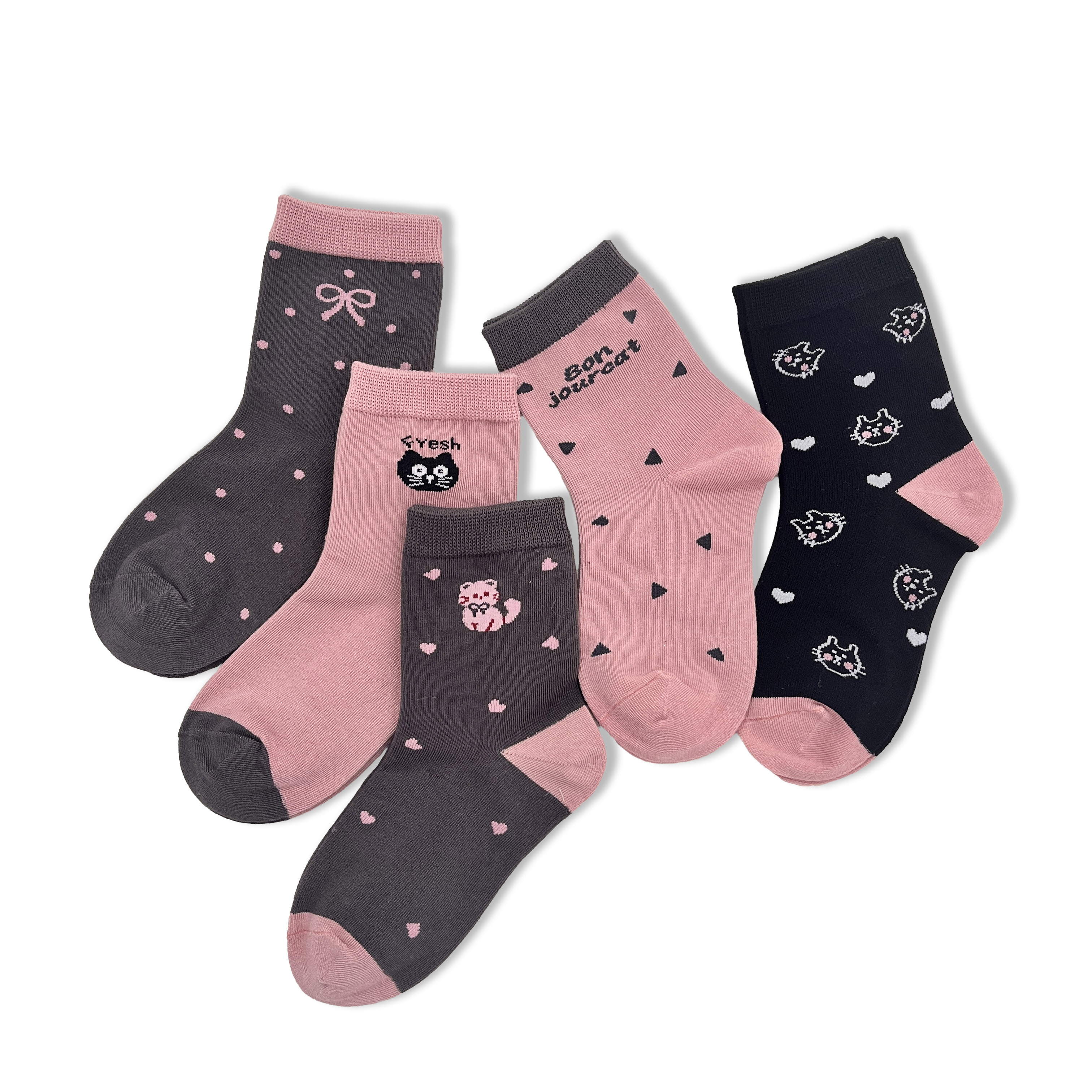 Cute little cat combination socks for children