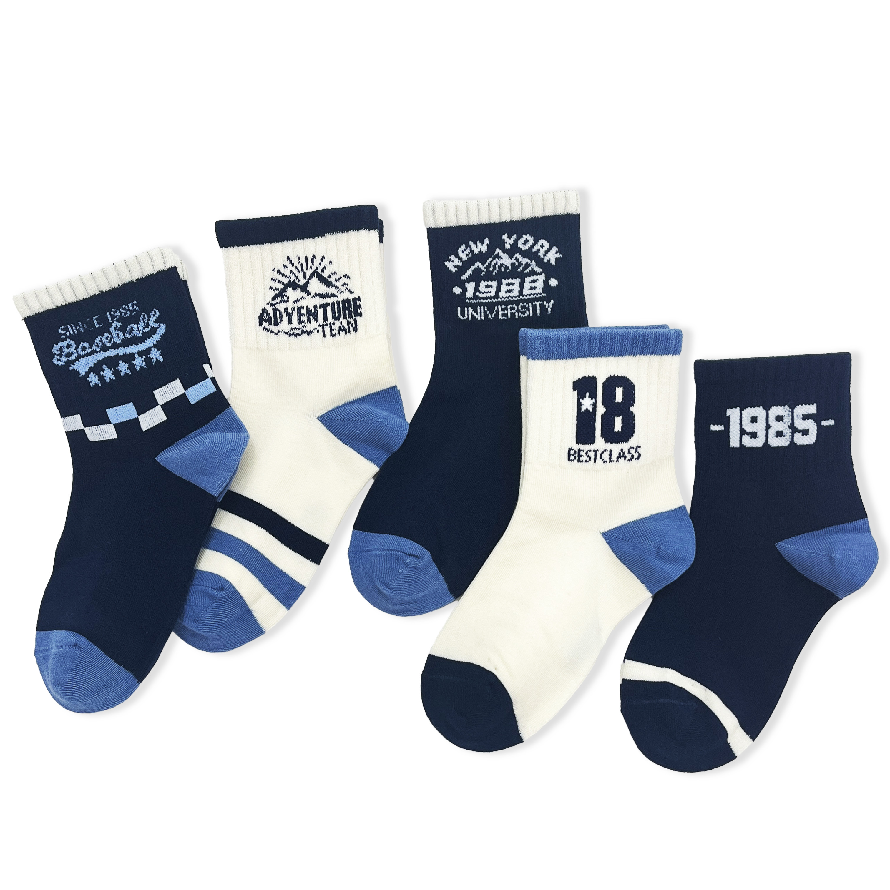 Boys' Retro Sports - Style Ankle Socks Set