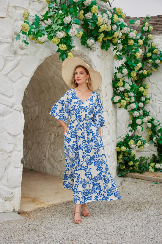 YstGuic Woven printed women's dress