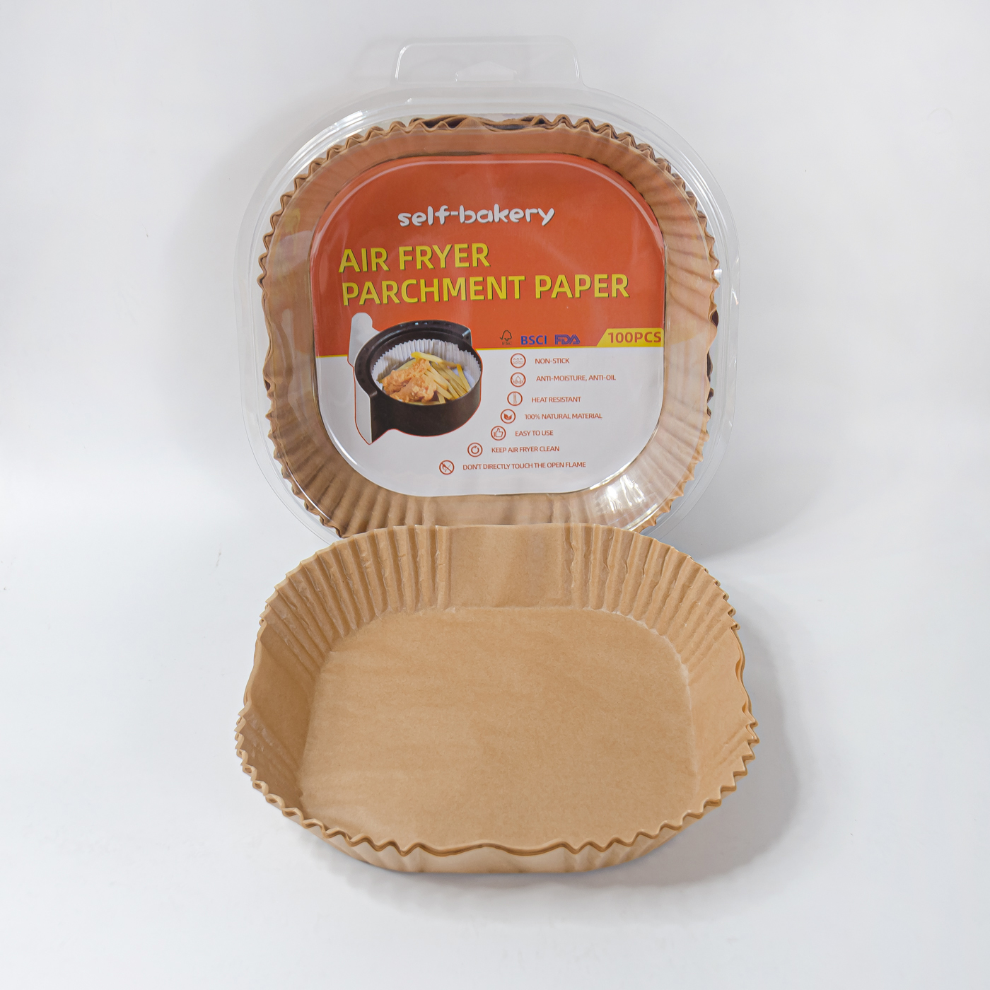 BPA Free Nonstick Disposable airfryer Baking Paper square Round airfryer Paper 20-24cm 8inch