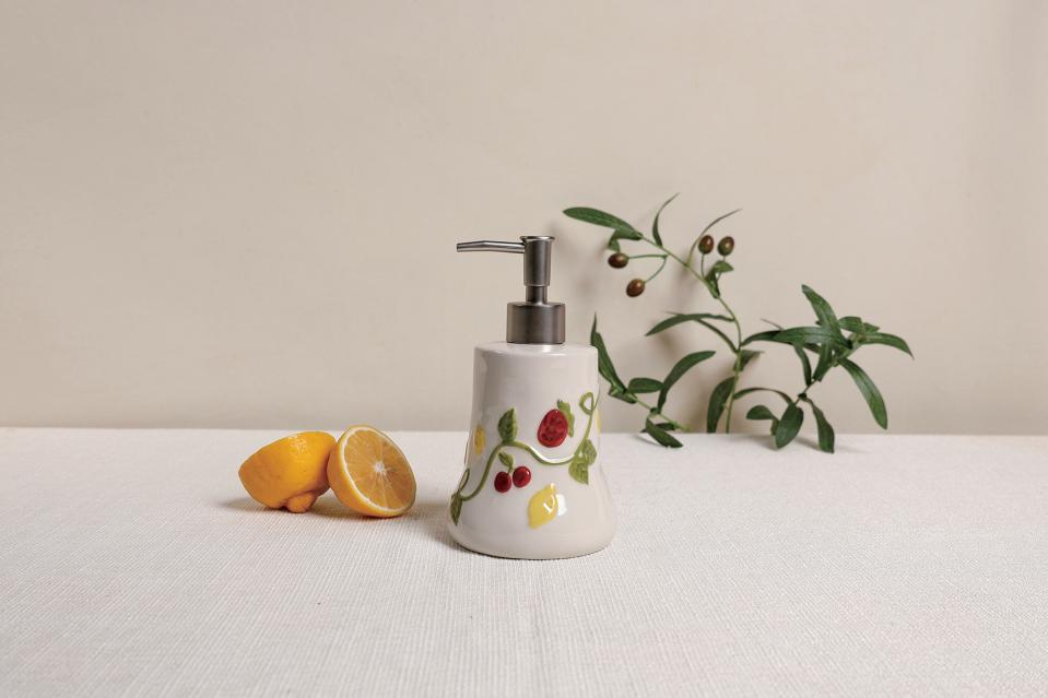 Lotion bottle, recycled ceramic