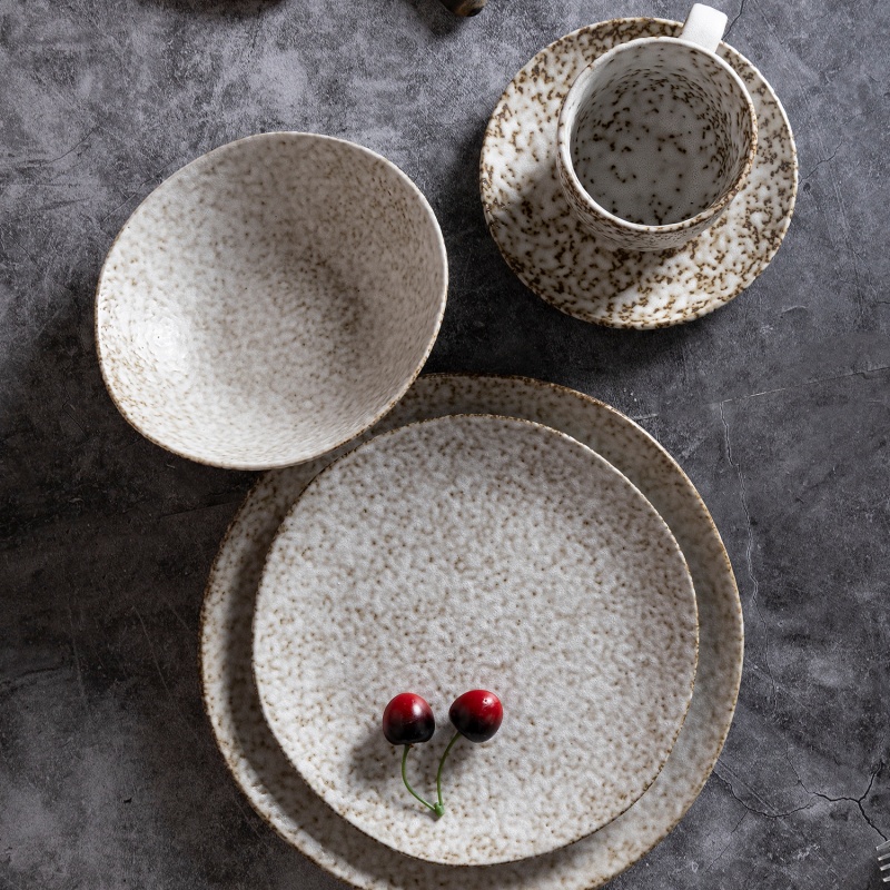 20-Piece Irregular Marble Reactive Glaze Stoneware Dinner Set, Nordic Style Gift Tableware