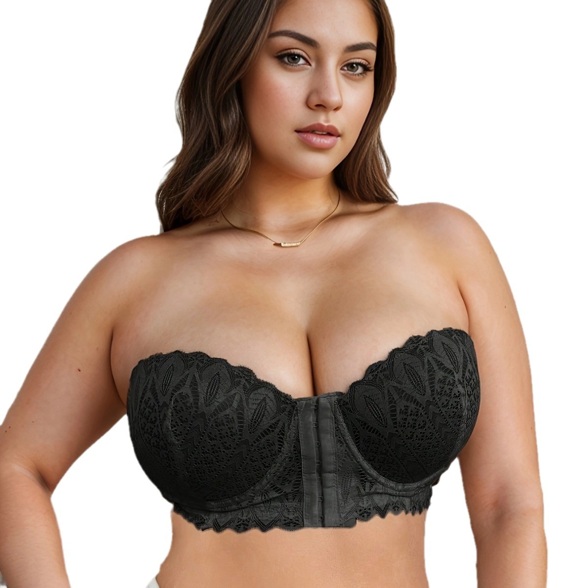 Women's Underwire Bra Lace Push Up Anti Sag Strapless Bandeau