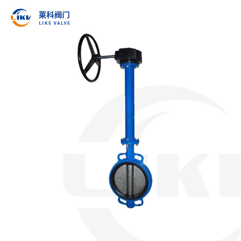 Extended rod wafer butterfly valve