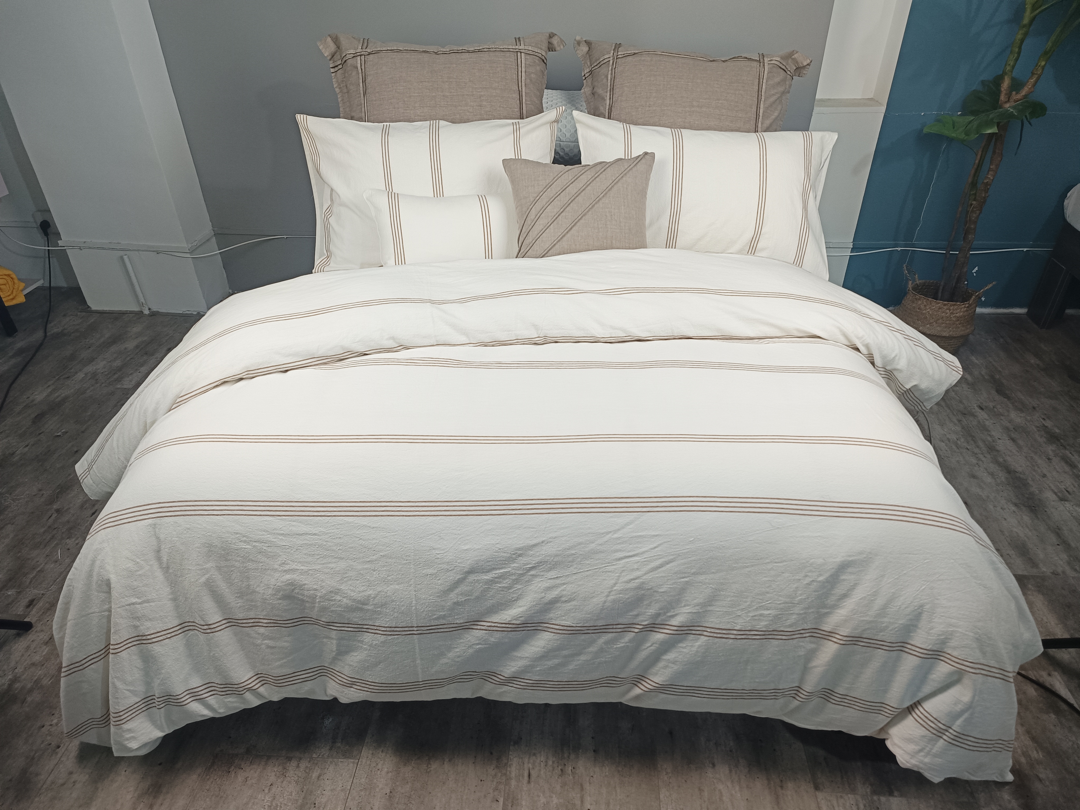 Cotton yarn dyed stripe duvet cover