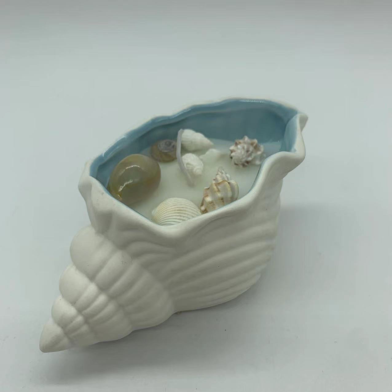 Latest Design Ocean Atmosphere Novelty Scented Candles Souvenir Creative Conch Shells Wax Candle