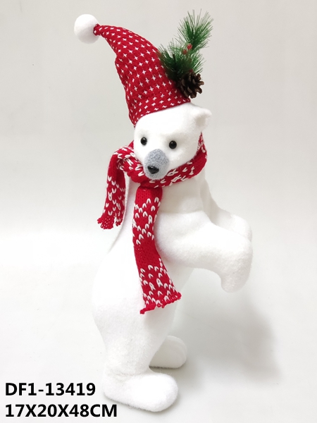 Xmas Decoration White Bear