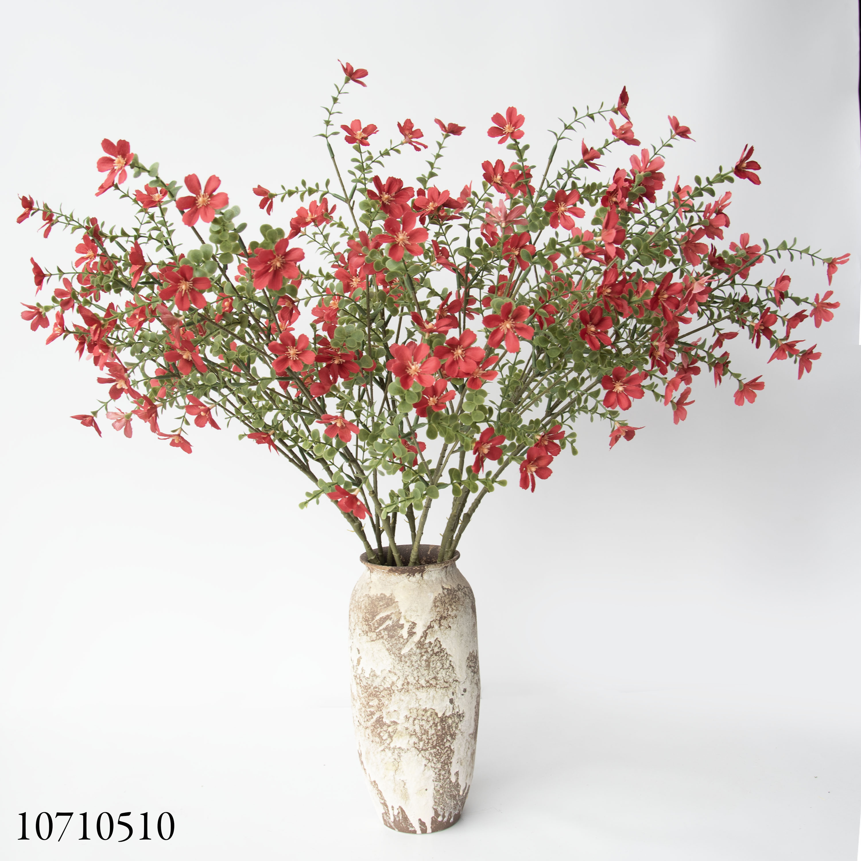 Single branch: 80cm, 19 flowers, 23 leaves, small wild flowers,