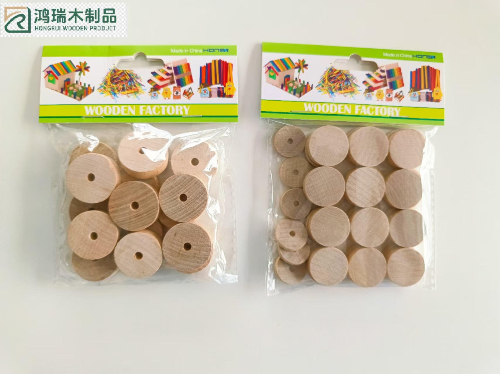 Round building blocks, wooden blocks
